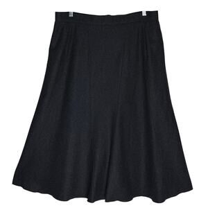 Harve Benard Wool Blend Panel Skirt 16 (35x32) A-Line Midi Flared Charcoal Gray